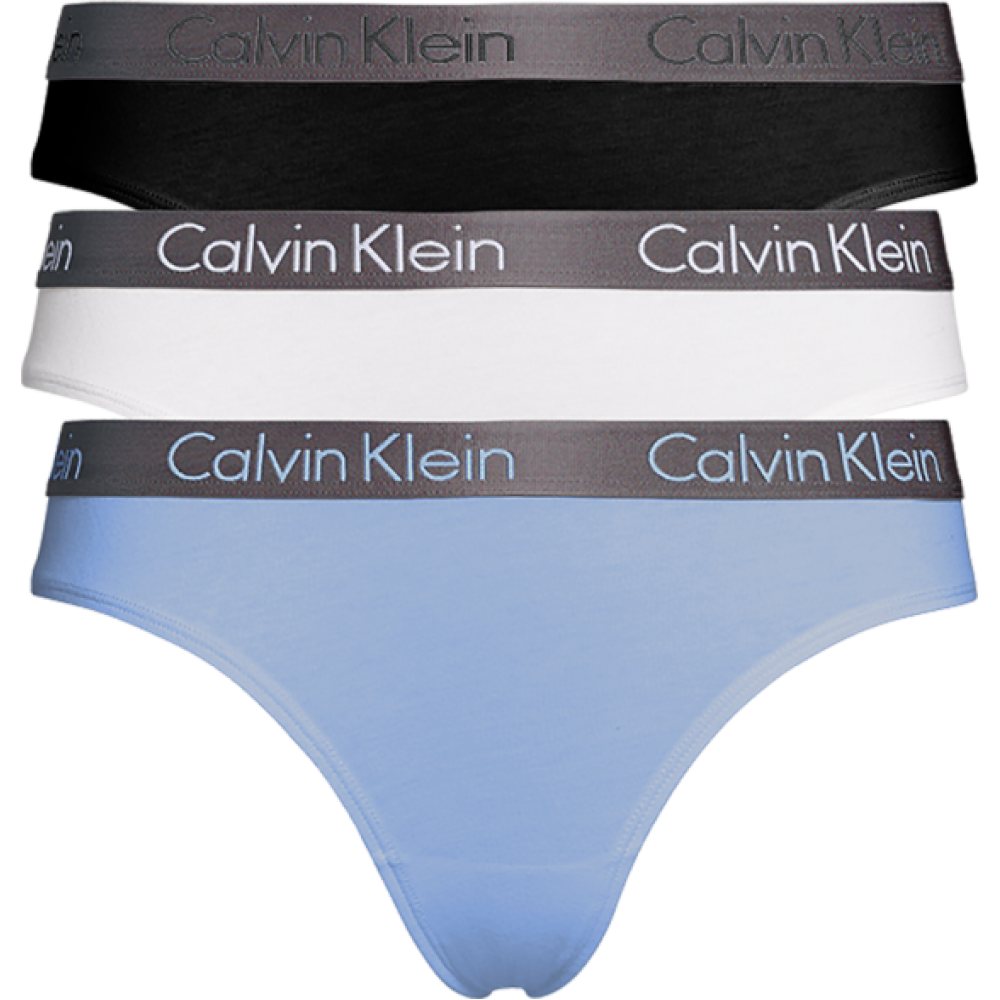 Calvin Klein Γυναικεία Thong 3 Pack Με Μεταλλικά Λάστιχα