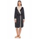 Vamp Women's Crossed Robe With Polka Dots With Fur Inside