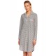 Vamp Women's Checkered Nightdress With Buttons Long Shirt Style