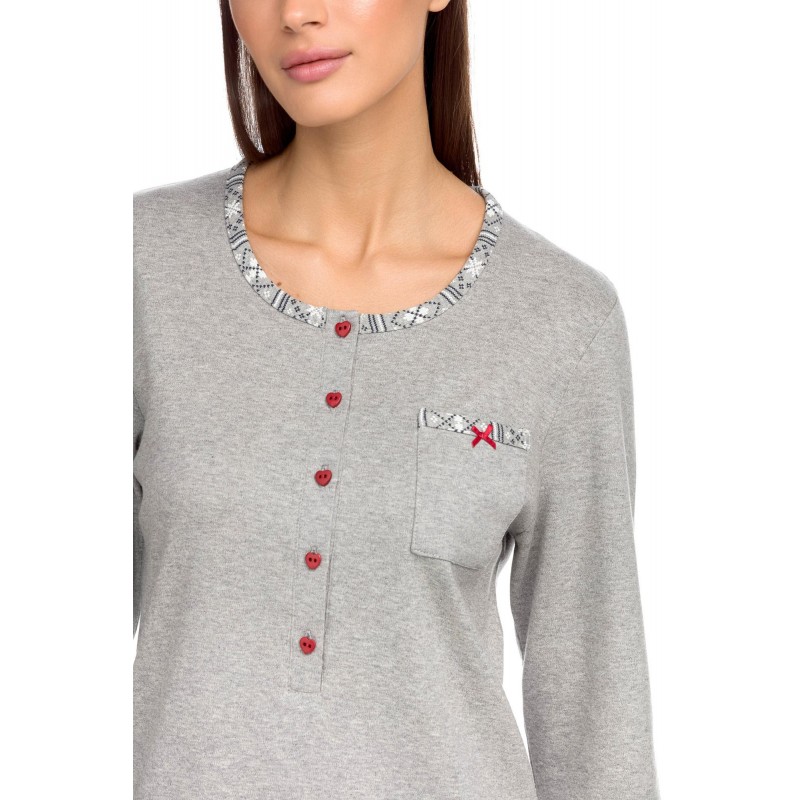 Vamp Women's Short Nightdress With Buttons Hearts