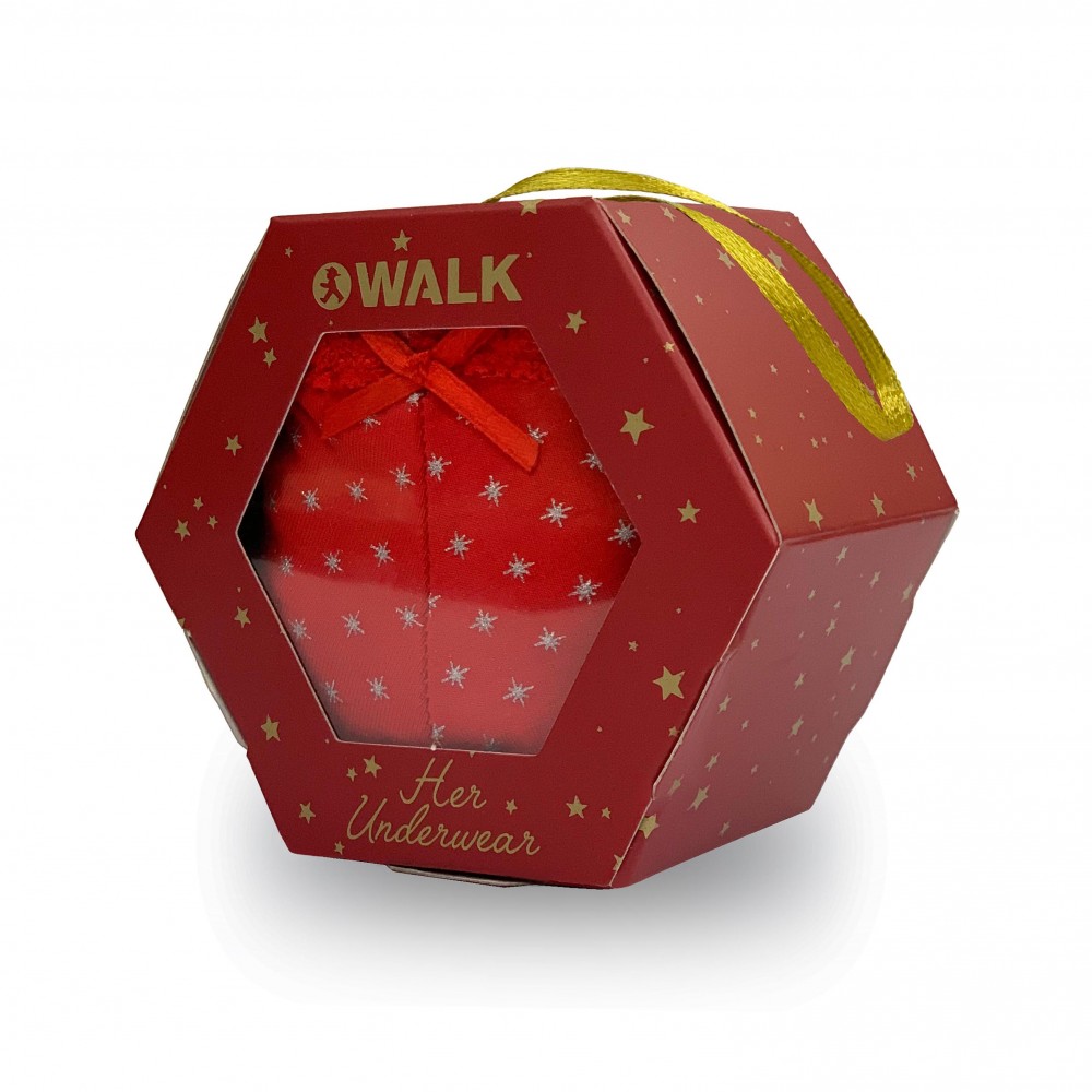 Walk Γυναικείο Brazilian Σλιπ Mε Δαντέλα X-Mas Gift Box