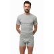 Men's Minerva Short Sleeve Shirt with Closed Neck in Gray