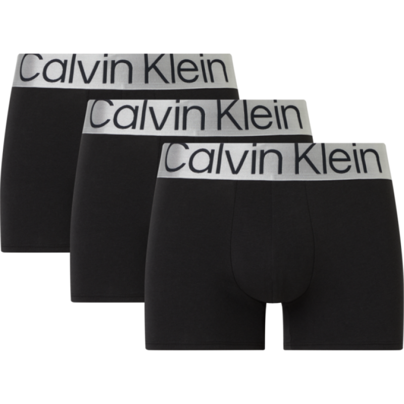 Calvin Klein Men s Boxer 3 Pack Black-Silver Waistband