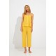 Harmony Women s Pajamas With Straps Capri Pants Yellow Polka Dot