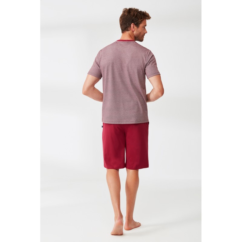 Nautica Men's Pyjama Set with Striped Shirt & Solid Color Shorts