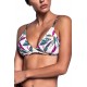 Bluepoint Women's Tropical Chaos Floral Triangle Bikini Bra With Animal Print Detail