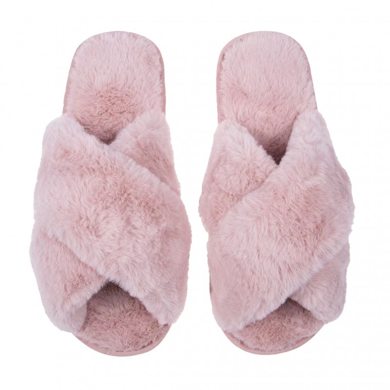 Amaryllis Women s Peep Toe Fur Slippers 