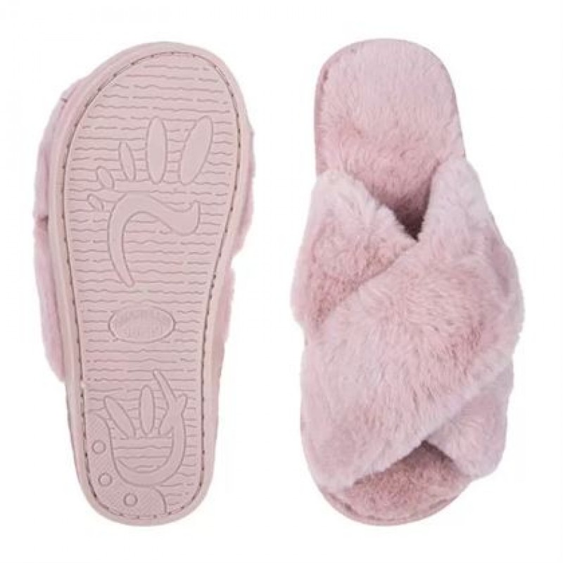 Amaryllis Women s Peep Toe Fur Slippers 