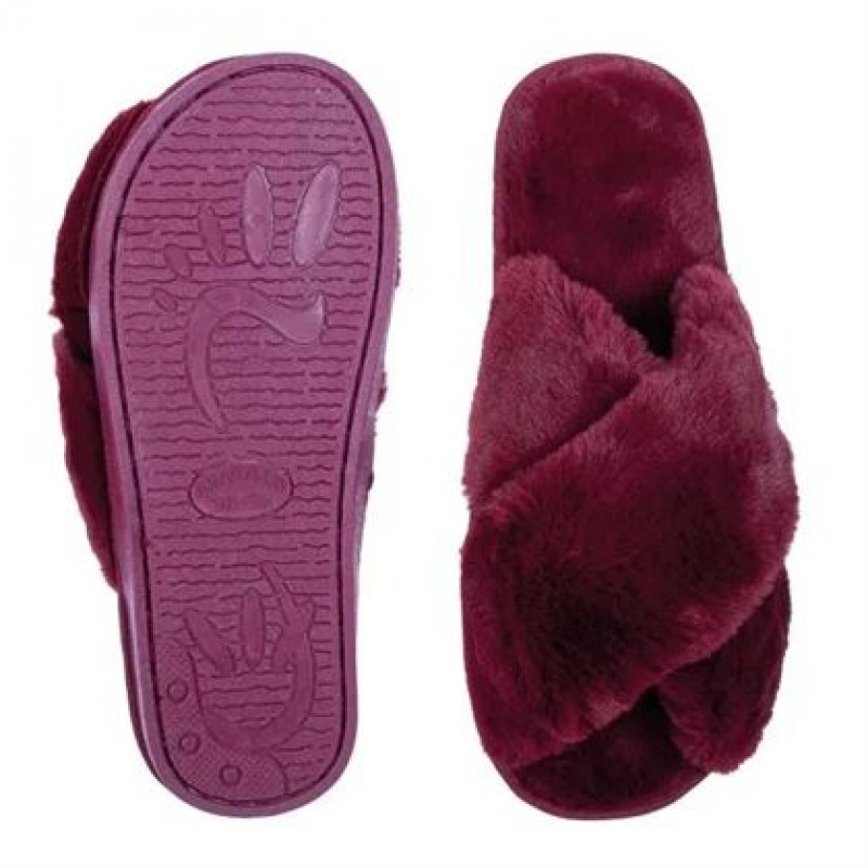 Amaryllis Women s Peep Toe Fur Slippers 