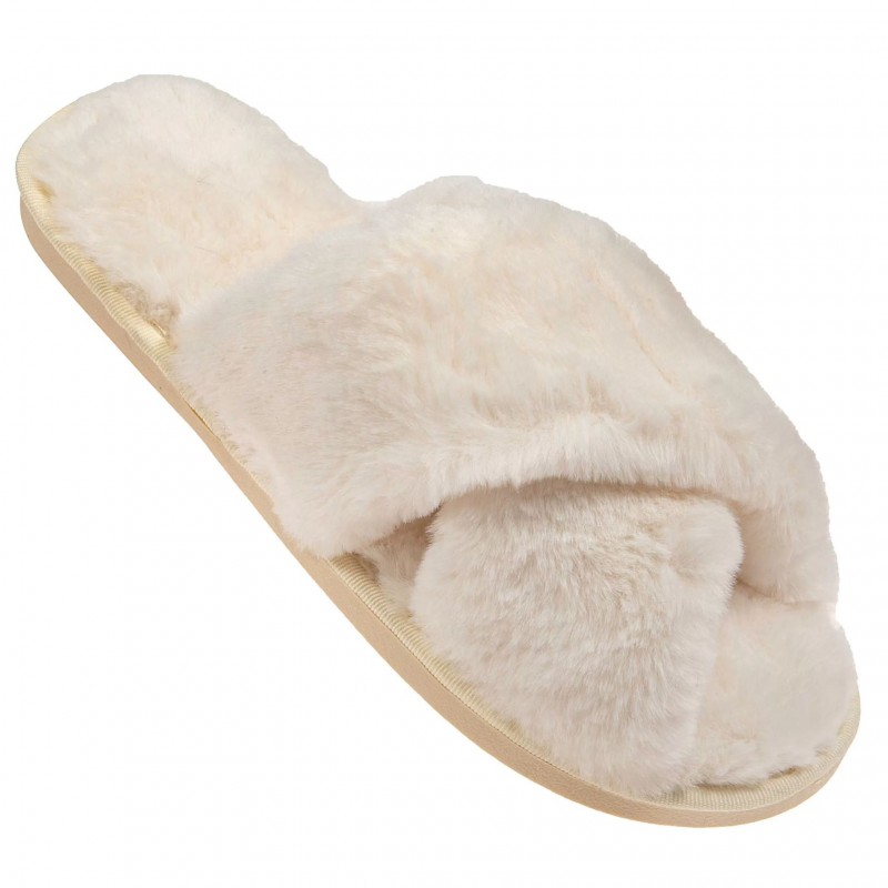 Amaryllis Women s Peep Toe Fur Slippers 