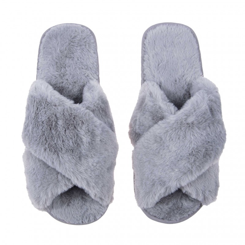 Amaryllis Women s Peep Toe Fur Slippers 