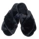 Amaryllis Women s Peep Toe Fur Slippers 