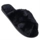 Amaryllis Women s Peep Toe Fur Slippers 