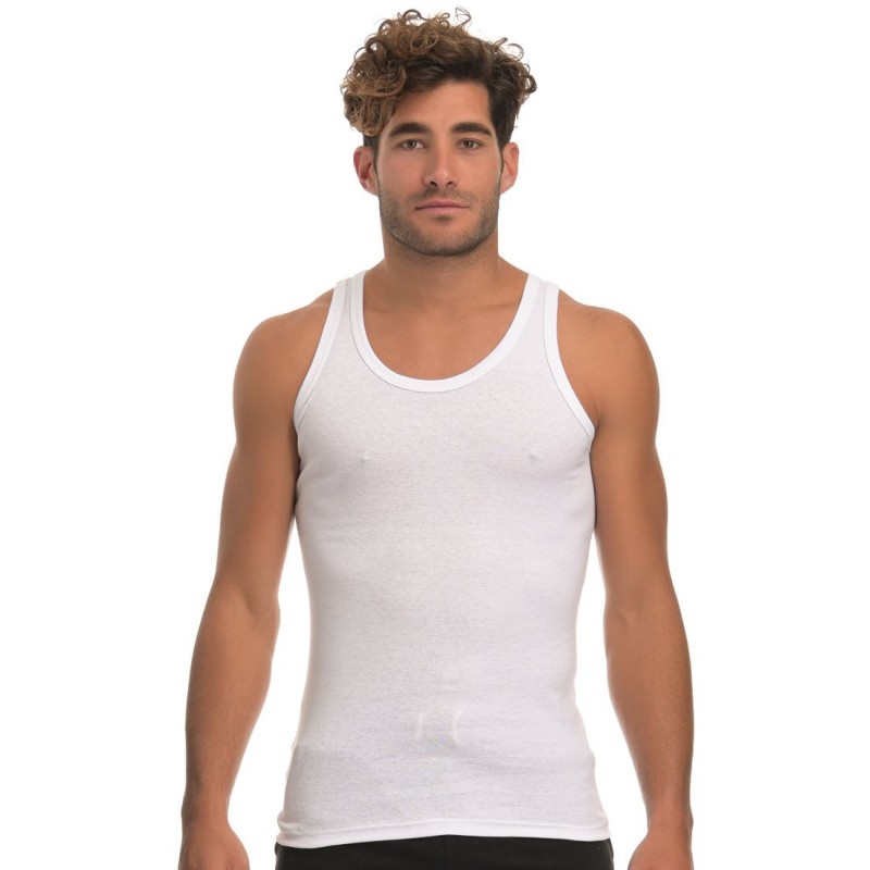 Dedes Men s Cotton Sleeveless Shirt 2 Pack White Color