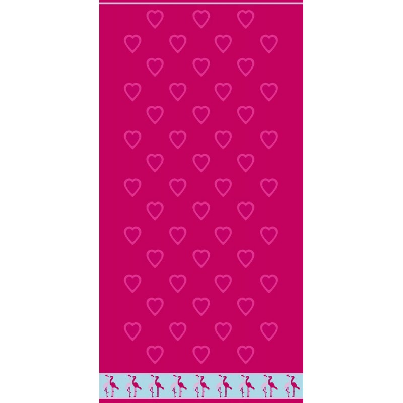 Dimcol Beach Towel Cotton Double Face Hearts Desing