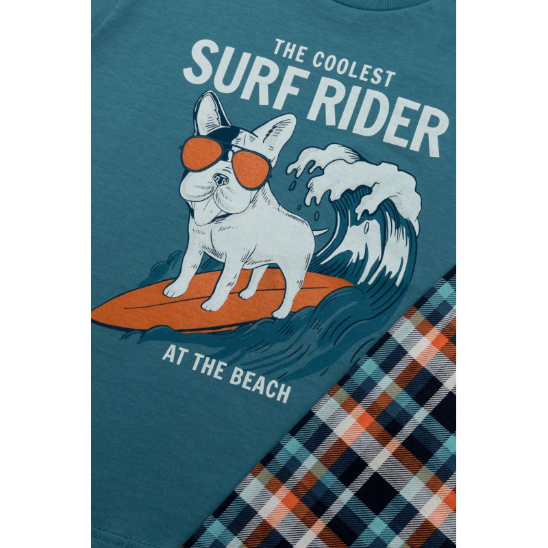 Minerva Παιδική Βαμβακερή Πυτζάμα Για Αγόρι Με Σχέδιο Surf Rider
