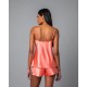 Milena Women s Satin Baby Doll V Neck Coral Color