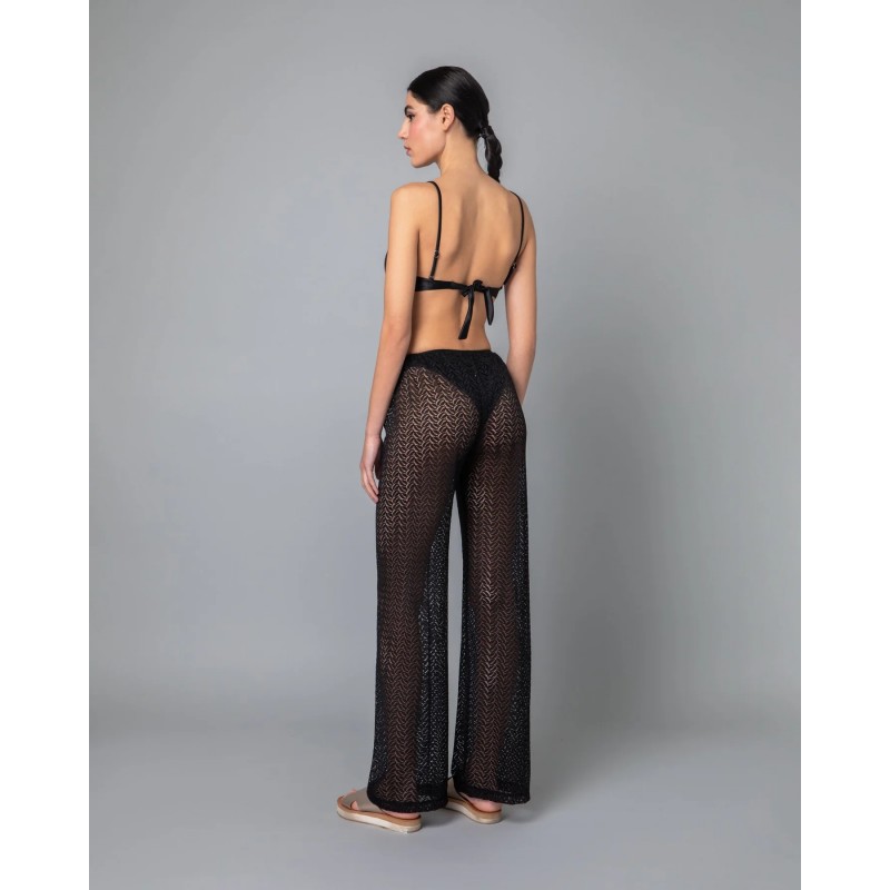 Milena Γυναικείο Παντελόνα Δαντέλα Με Σχέδιο Φύλλα