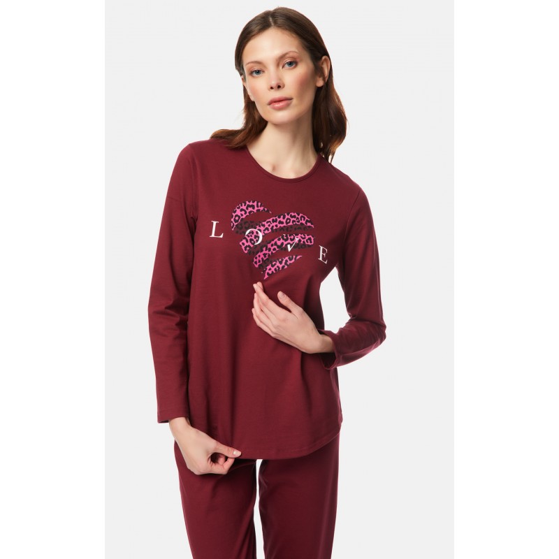 Minerva Women's Love Addict Solid Color Pyjama Set 