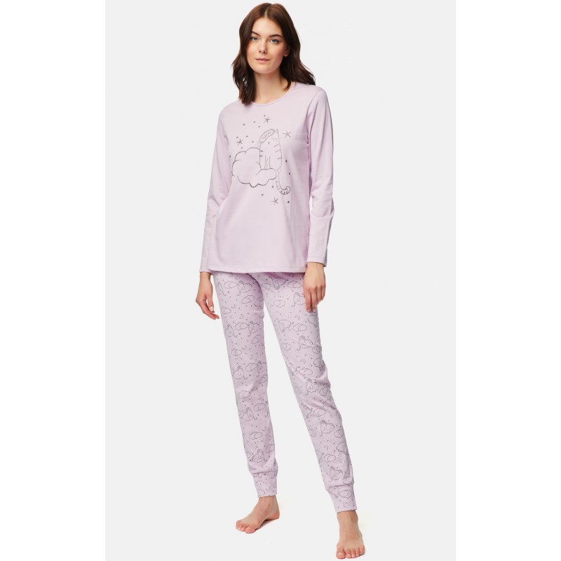 Minerva Women's Sleepy Cats Cotton Pyjama  Pants 