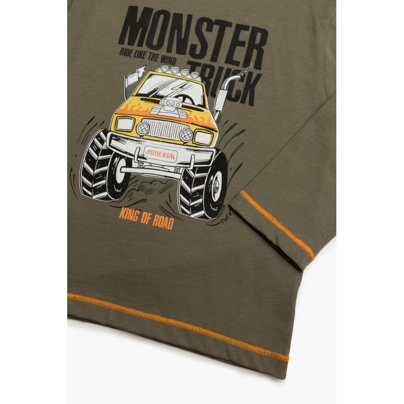 Minerva Παιδική Πυτζάμα Για Αγόρι Με Σχέδιο Monster Truck