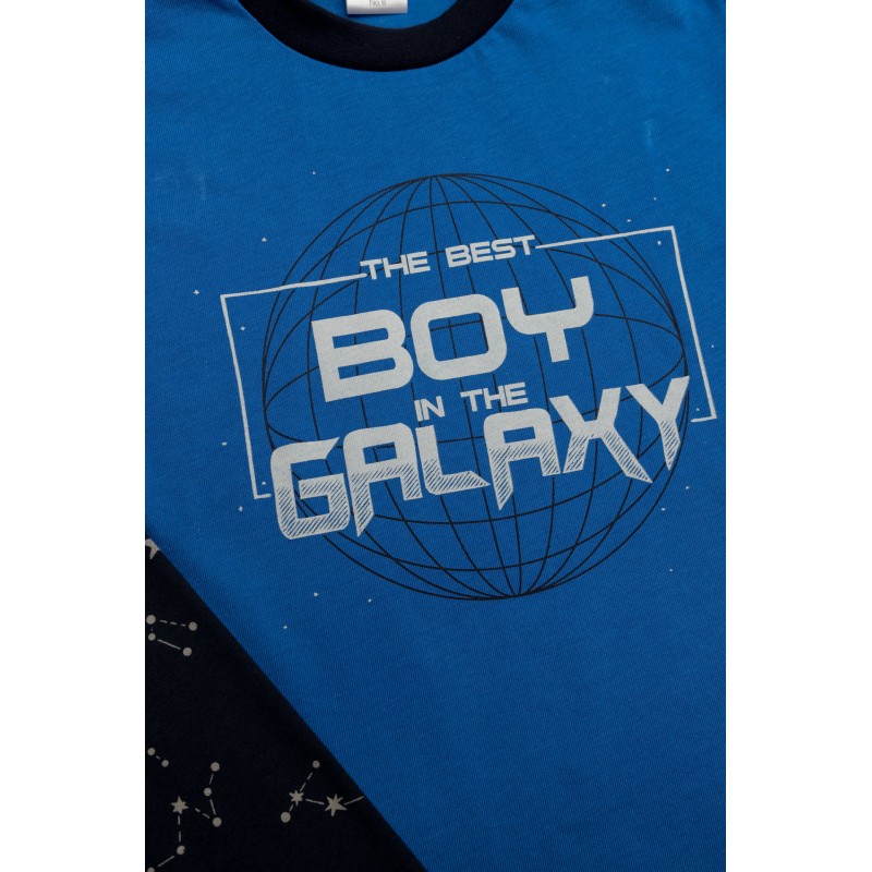 Minerva Παιδική Πυτζάμα Για Αγόρι Με Σχέδιο Στο Παντελόνι Boy Galaxy