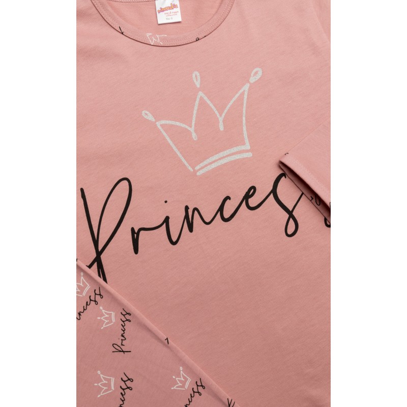 Minerva Παιδική Πυτζάμα Για Κορίτσι Με Σχέδιο Princess Crown