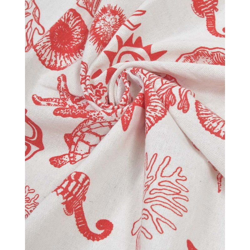 Ble Women s Beach Towel Red Color With Patterns 90Χ170
