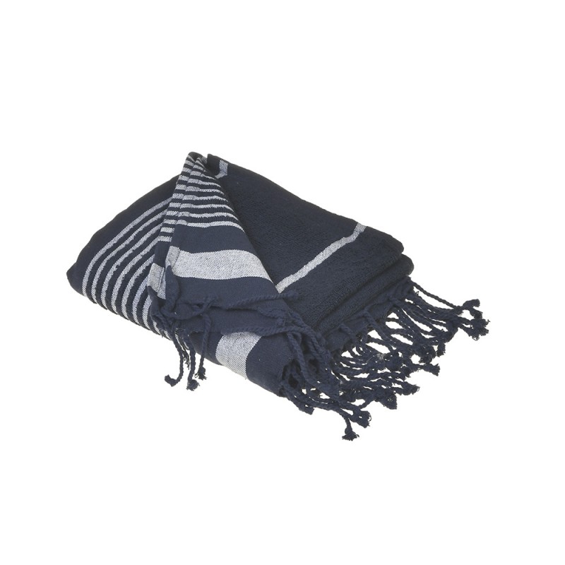 Ble Unisex Cotton Beach Towel With Stripes 90Χ170