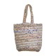 Ble Women s Straw Beach Bag With Fabric Details
