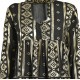Ble Γυναικείο Καφτάνι - Φόρεμα Midi Βαμβακερό Με Μακρύ Μανίκι & Χρυσά Σχέδια