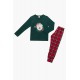 Minerva Girls X-Mas Bear Green Pine Cotton Pajamas