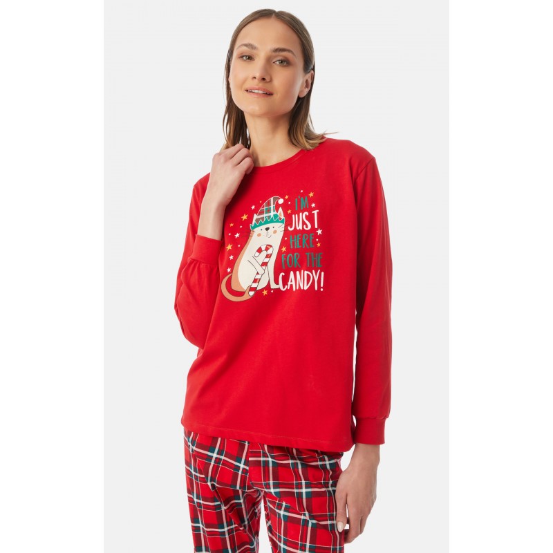 Minerva Women s  X-Mas Candy & Plaid Pants Pajamas