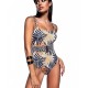 Bluepoint Women s One Piece Floral Swimwear With Belt Perfect Match Design