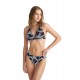 Blu4u Women s Triangle Swimwear Cup D Black Leaves