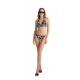 Blu4u Women s Triangle Swimwear Cup D Black Leaves