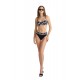 Blu4u Women s Strapless Swimwear Underwire Top Cup D Black Leaves