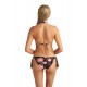 Blu4u Women s Swimwear Tie Bottom Slip Pink Blooms