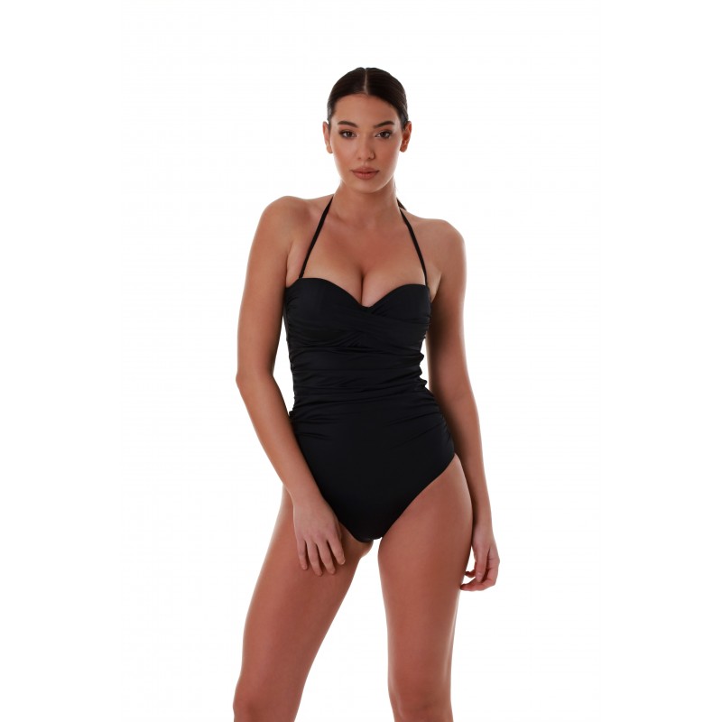 Bluepoint Women s One Piece Swimwear Solids Black Color