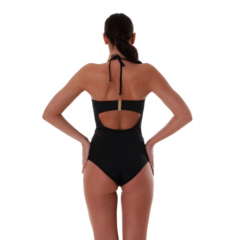 Bluepoint Women s One Piece Swimwear Solids Black Color