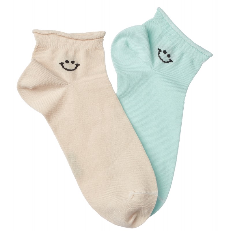 Me We Women s Cotton Snicker Socks Faces Design