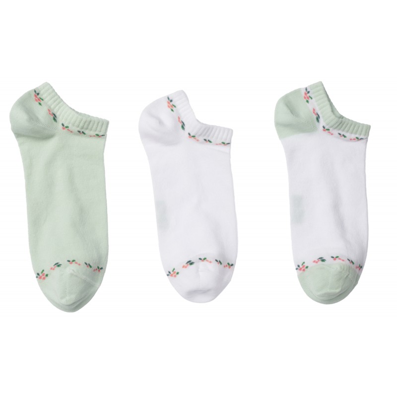 Me We Women s Cotton Snicker Socks 3 Pack Floral Design