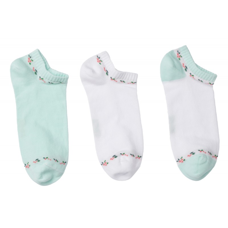 Me We Women s Cotton Snicker Socks 3 Pack Floral Design