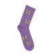 Me We Γυναικεία Κάλτσα Αθλητική Βαμβακερή Μισή Πετσέτα Με Σχέδια Lurex Purple - Gold Butterflies