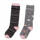 Me We Girl s Cotton Hight Knee Socks Kitten Design 2 Pack