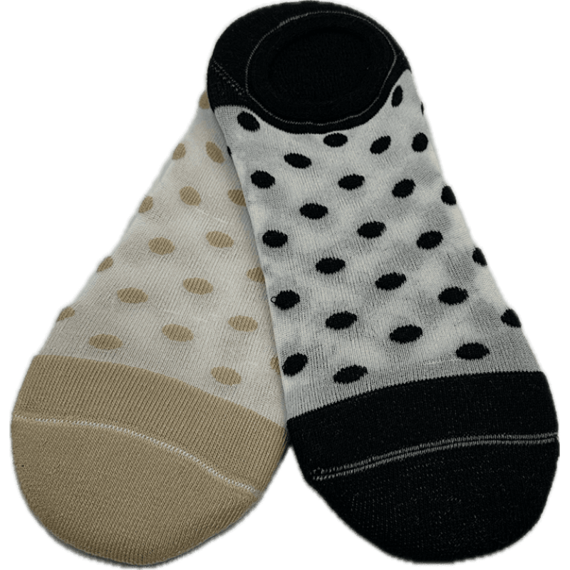 Me We Women s Cotton High Rise Sous Bas Invisible Socks Polka Dot 2 Pack