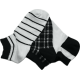 Me We Γυναικεία Βαμβακερή Κοντή Κάλτσα Sneaker - Τερλίκι 3 Ζεύγη Με Σχέδια Ριγέ Λευκό - Μαύρο