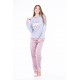 Mei Oops Women's Cotton Pyjama Set With Polka Dot Pants 