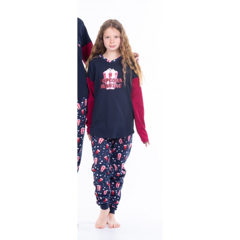 Mei Kids Popcorn Maniac Girls' Cotton Pyjama Set 