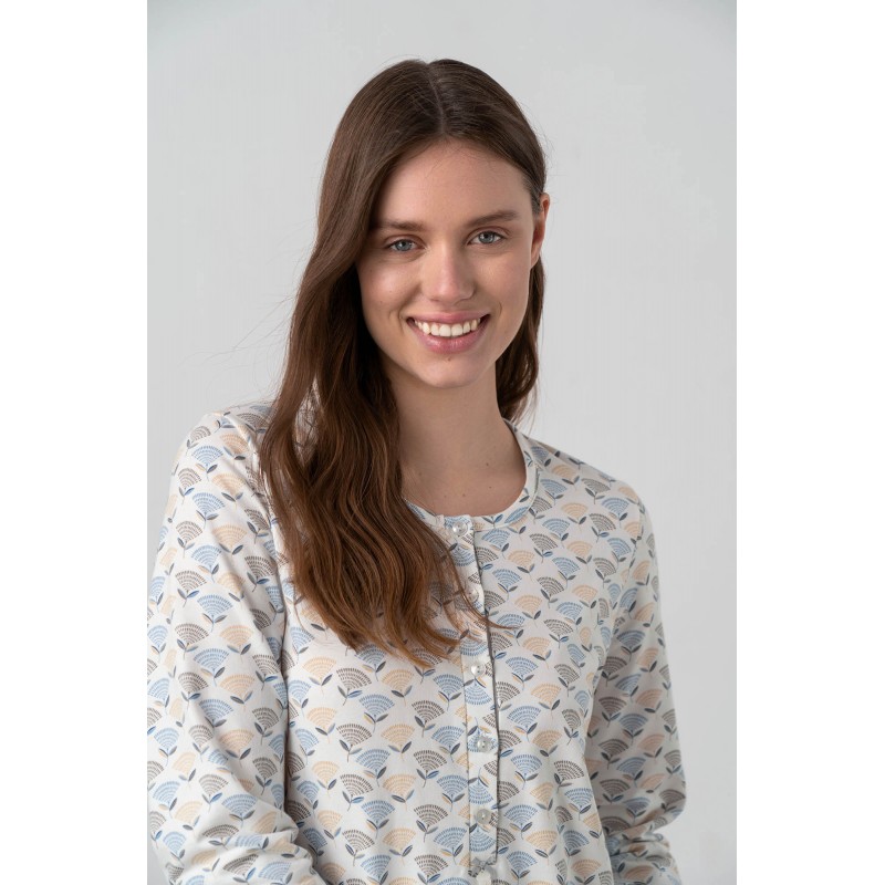 Vamp Women's Printed Classic Cotton Buttoned Nightgown Kalimeratzis